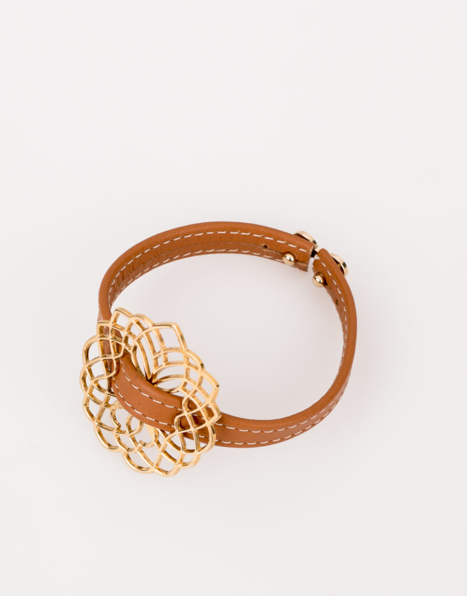 bracelet-arbre-or-cuir-beige