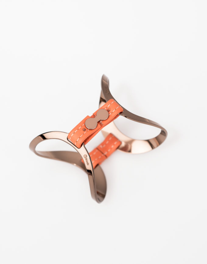bracelet-manchette-double-boucle-or-brun-cuir-orange1