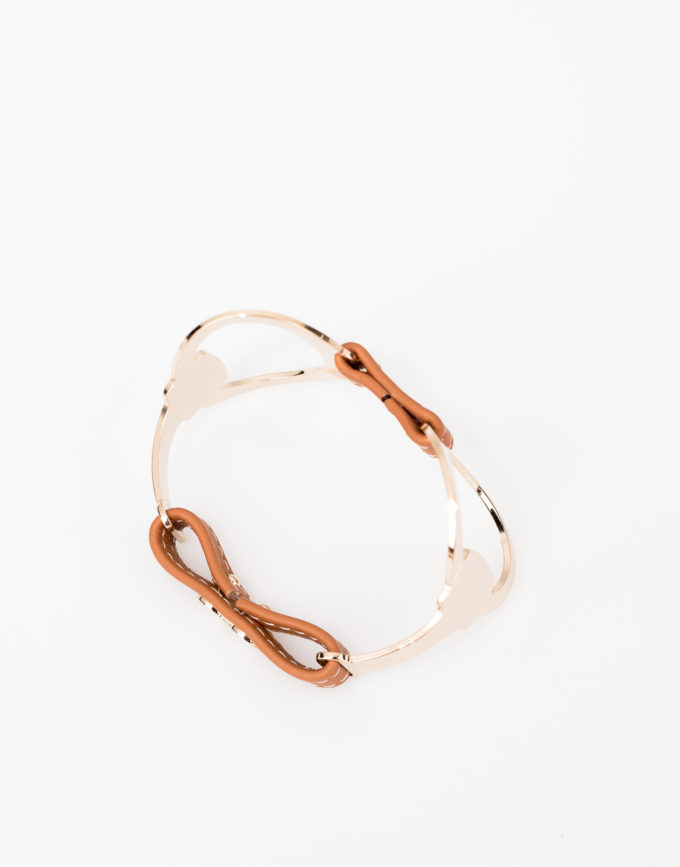bracelet-manchette-mors-or-rose-cuir-orange