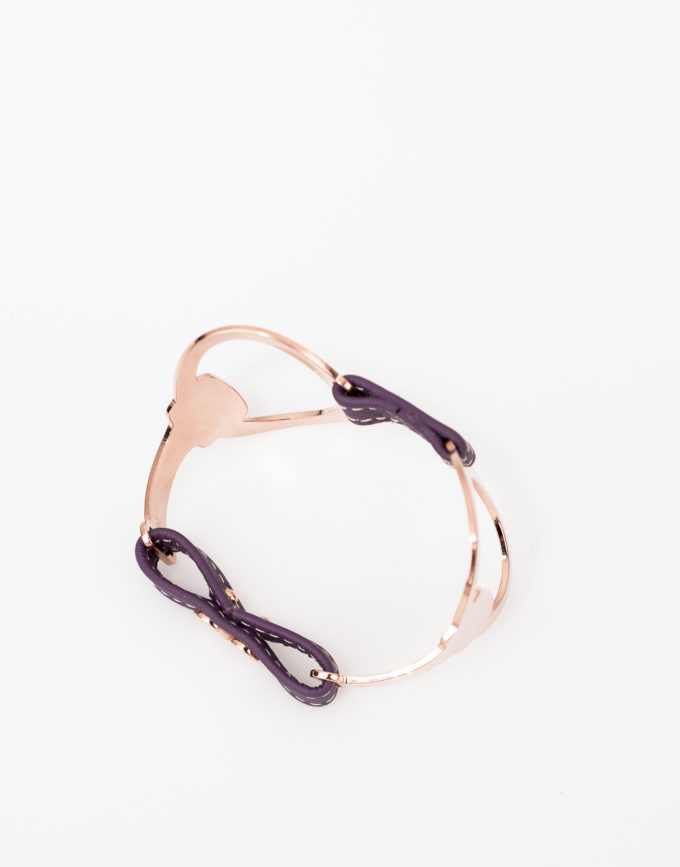 bracelet-manchette-mors-or-rose-cuir-violet